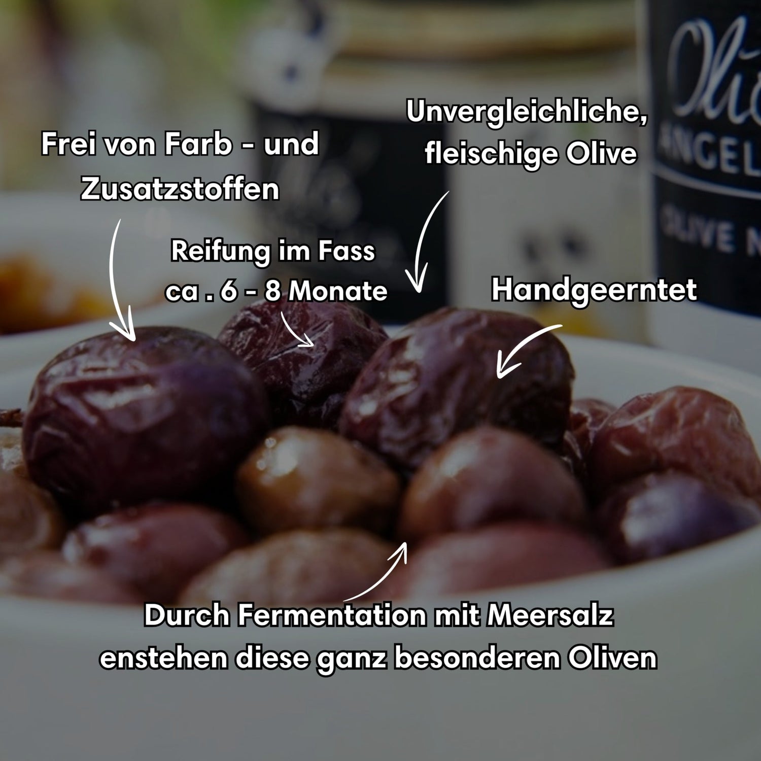 Handgeerntete Schwarze Oliven (Bio)