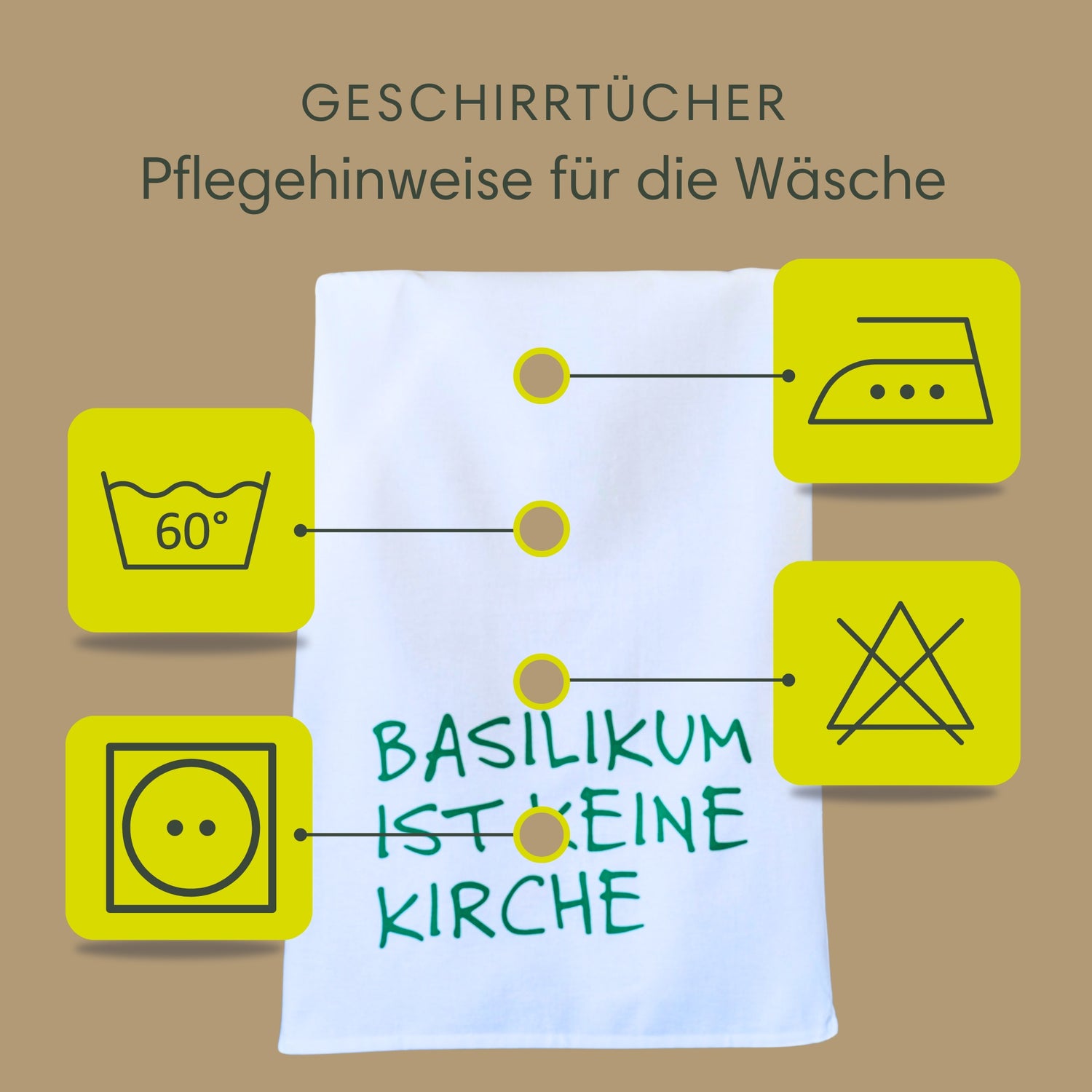 Geschirrtuch | Basilikum ist keine Kirche