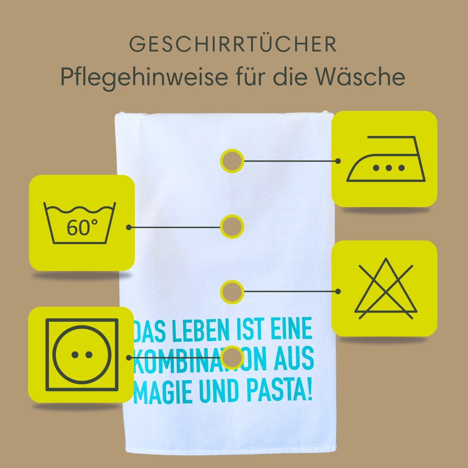 Geschirrtuch | Das Leben ist eine Kombination aus Magie und Pasta