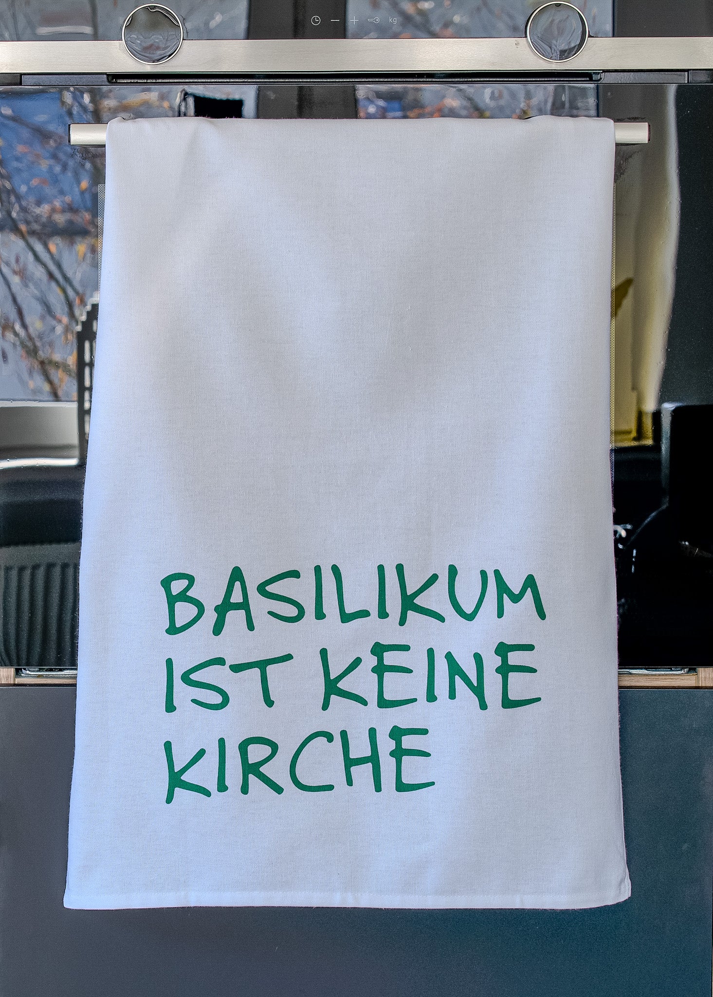 Geschirrtuch | Basilikum ist keine Kirche